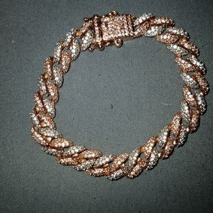 White & rose gold plated bracelet
